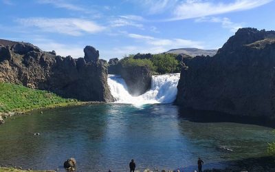 Hjálparfoss waterfall