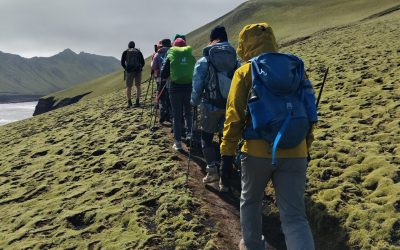 Trekkers and Skafta river
