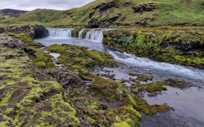 Waterfall and the stone bridge