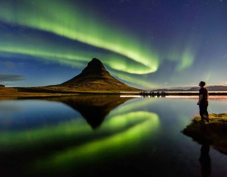 northern lights view during Snæfellsnes Peninsula day tour