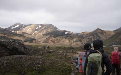 Group starting the Laugavegur Trek from Landmannalaugar on Day 02